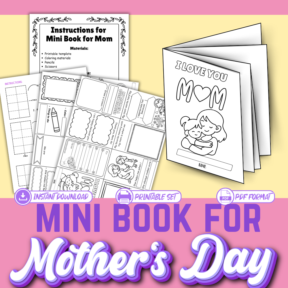 Mini Book for Mother’s Day Printable - Mess for Less Shop