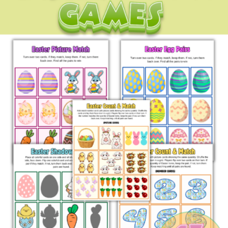 Easter Matching Activity Bundle for Kids (Printable Learning Games)
