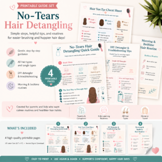 No-Tears Hair Detangling Guide Printable Set